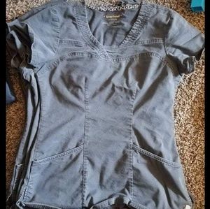 Derek Heart gray scrub top